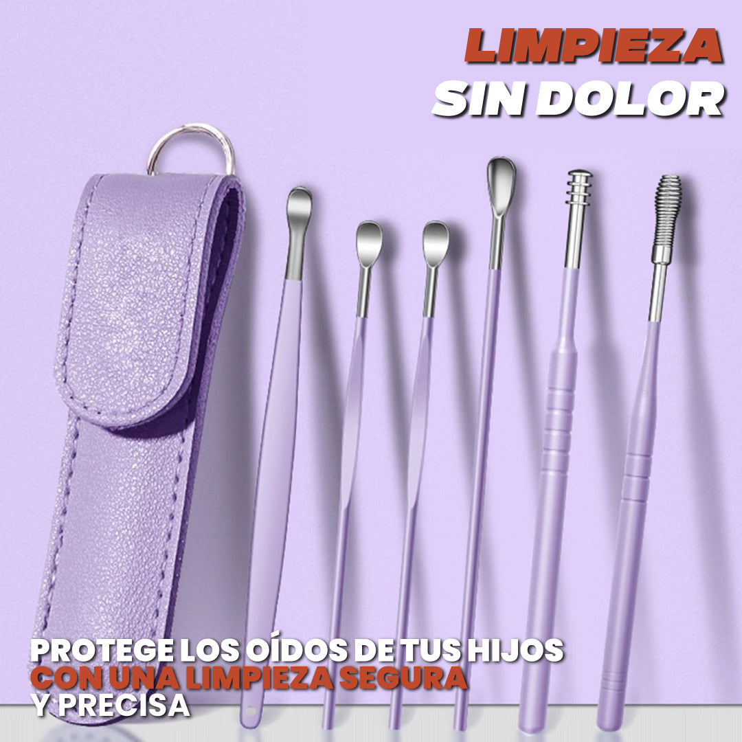 Set profesional en acero para limpieza de oídos - Removal Pro™