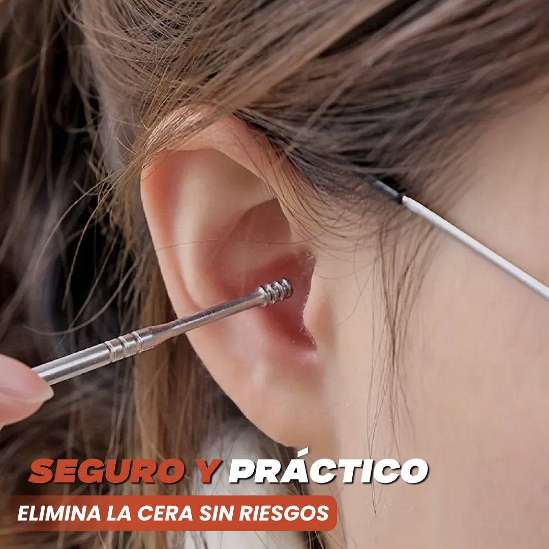 Set profesional en acero para limpieza de oídos - Removal Pro™