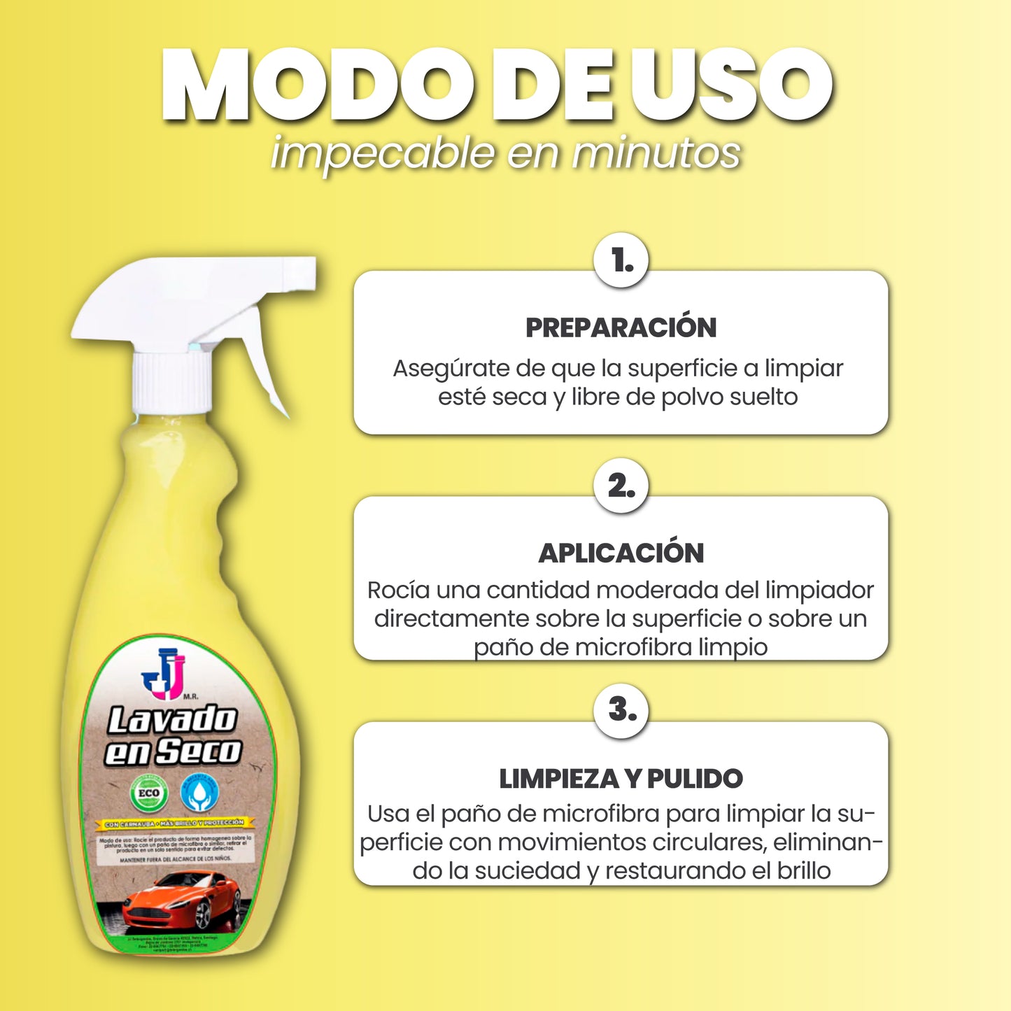 Spray de lavado en seco para autos - Eco Wash™