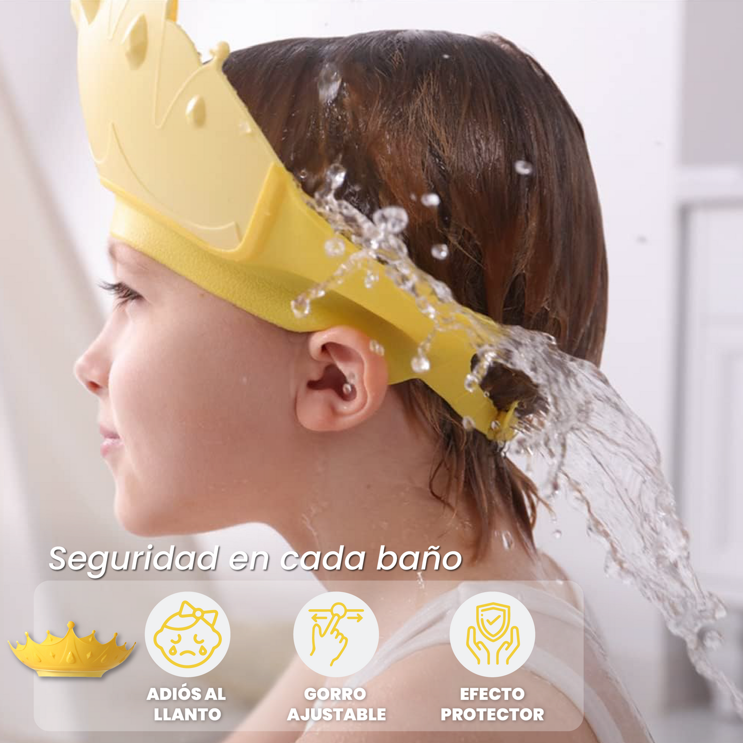 Gorro protector infantil para ducha + Cepillo de silicona GRATIS - Shower Kids™