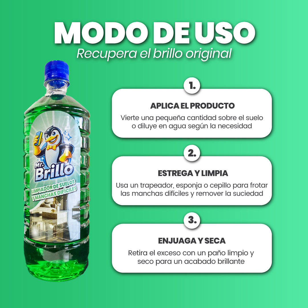 Potente limpiador de suelos y manchas difíciles - Mr Brillo™