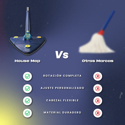 Mopa 360° de limpieza ajustable y giratoria - House Mop™