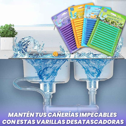 Pack de 12 varillas desatascadoras y limpiadoras de cañerías - Clean Sticks™