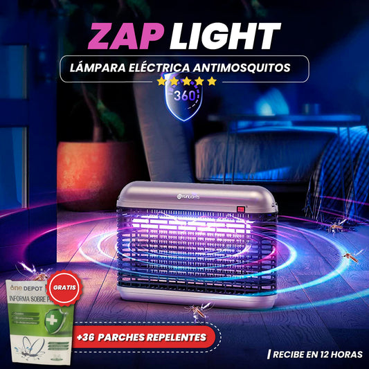 Lámpara eléctrica antimosquitos + 36 parches repelentes GRATIS - Zap Light™