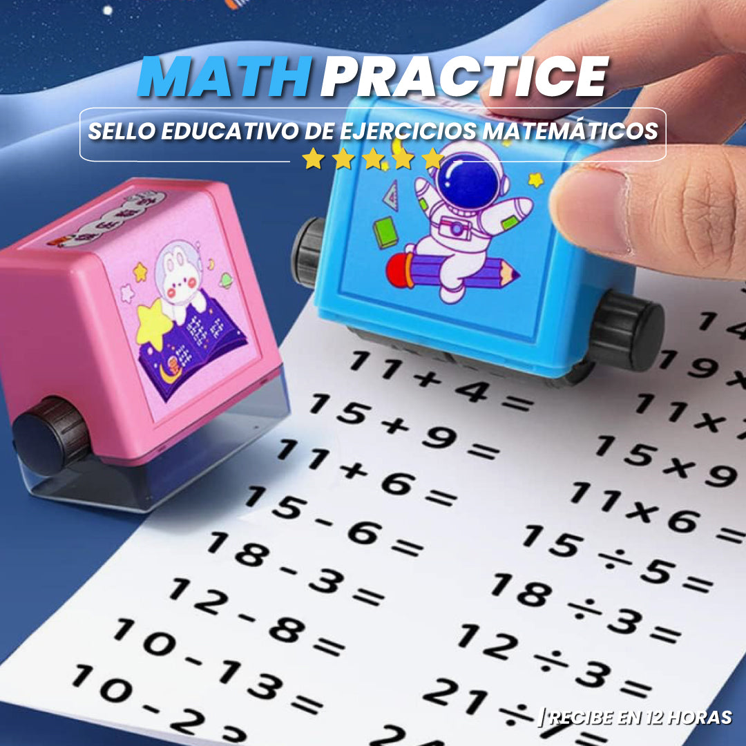 Sello educativo de ejercicios matemáticos - Math Practice