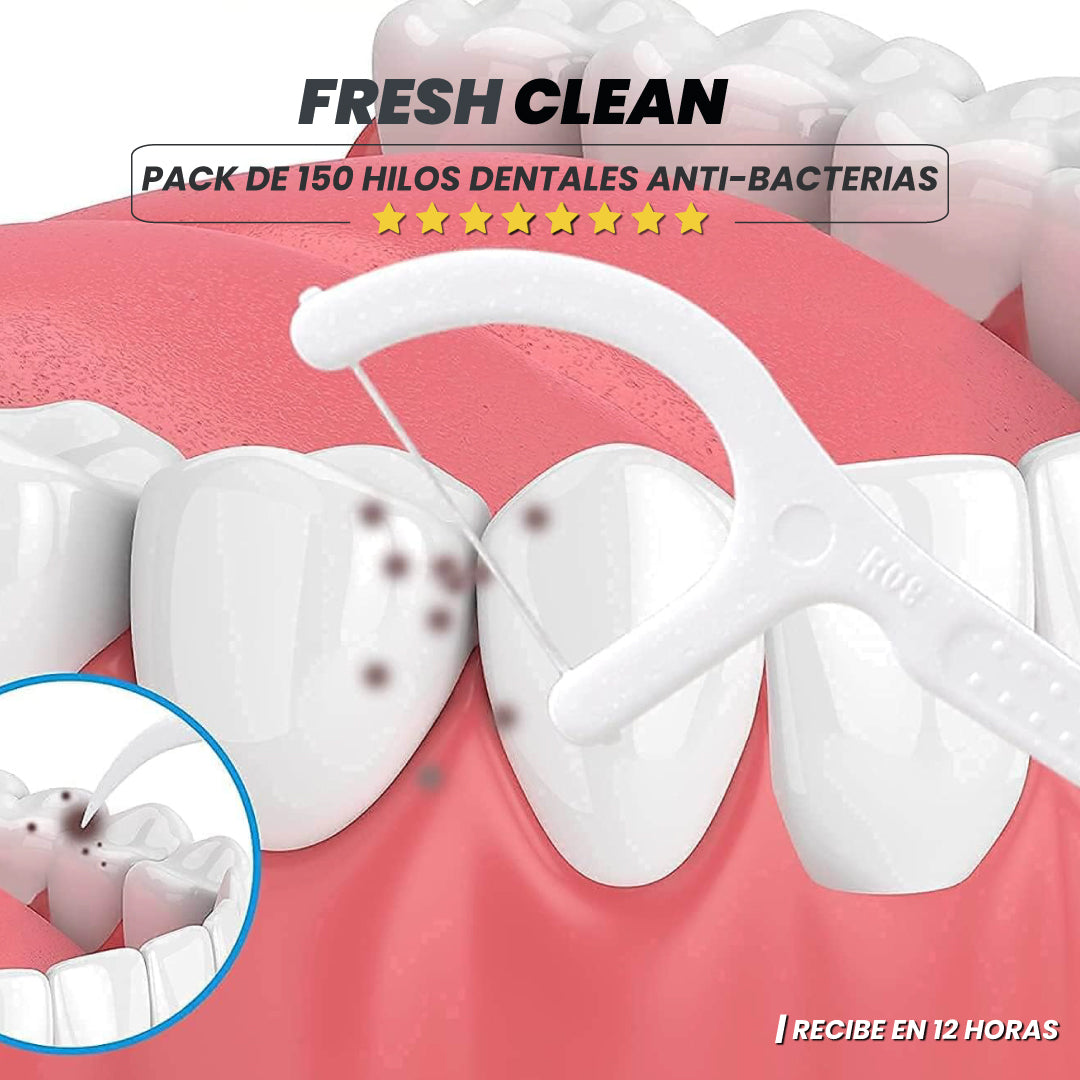 Pack de 150 hilos dentales anti-bacterias - Fresh Clean™