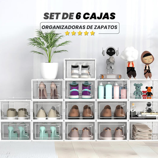 Set de 6 cajas organizadoras de zapatos - Shoes Order™