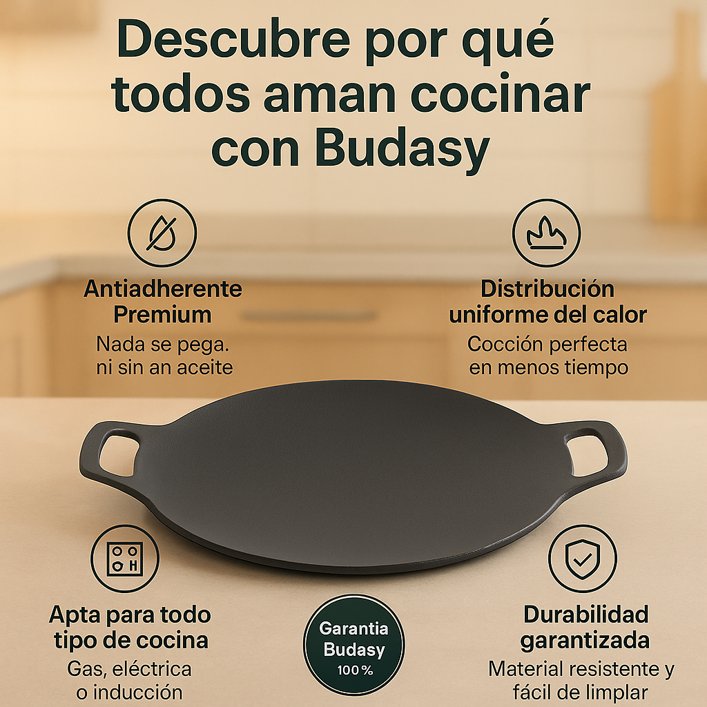 Plancha antihaderente de 30 cm - Budasy™