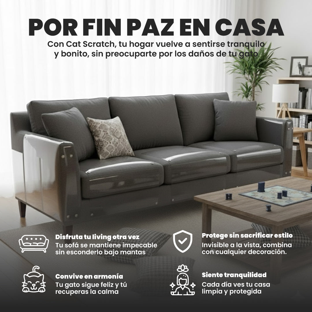 10 Protectores de sillones transparentes para rasguños - Cat Scratch™