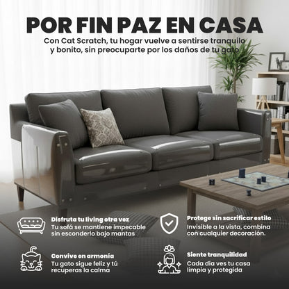 10 Protectores de sillones transparentes para rasguños - Cat Scratch™
