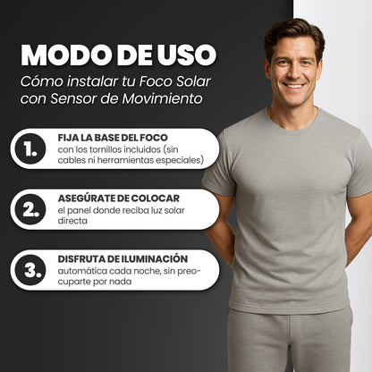 Foco con carga solar y sensor de movimiento - Holight™